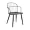 Armen Living Bradley Steel Framed Side Chair in Black Powder Coated Finish and Black Brushed Wood LCBDSIBLBL - alternate 1